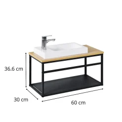 Mob-In Meuble lave-mains WILO grande largeur avec vasque résine 60cm* Lave-Mains