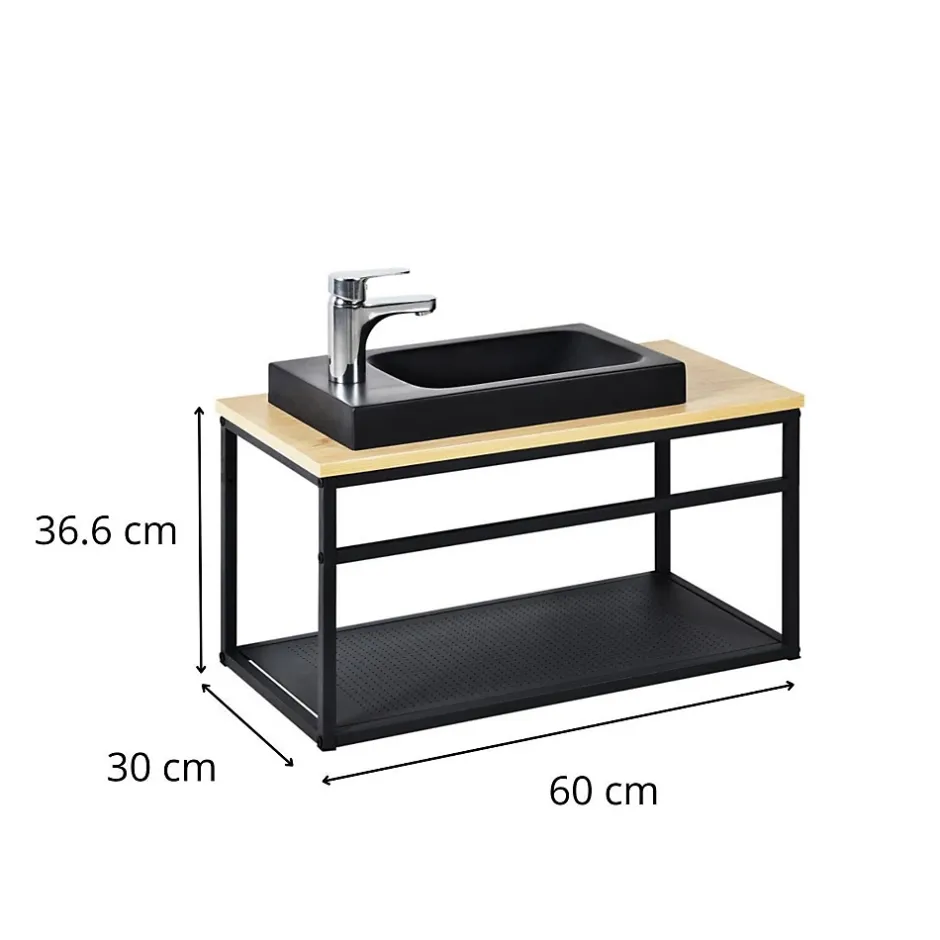 Mob-In Meuble lave-mains WILO grande largeur avec vasque résine 60cm* Lave-Mains
