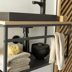 Mob-In Meuble lave-mains WILO grande largeur avec vasque résine 60cm* Lave-Mains