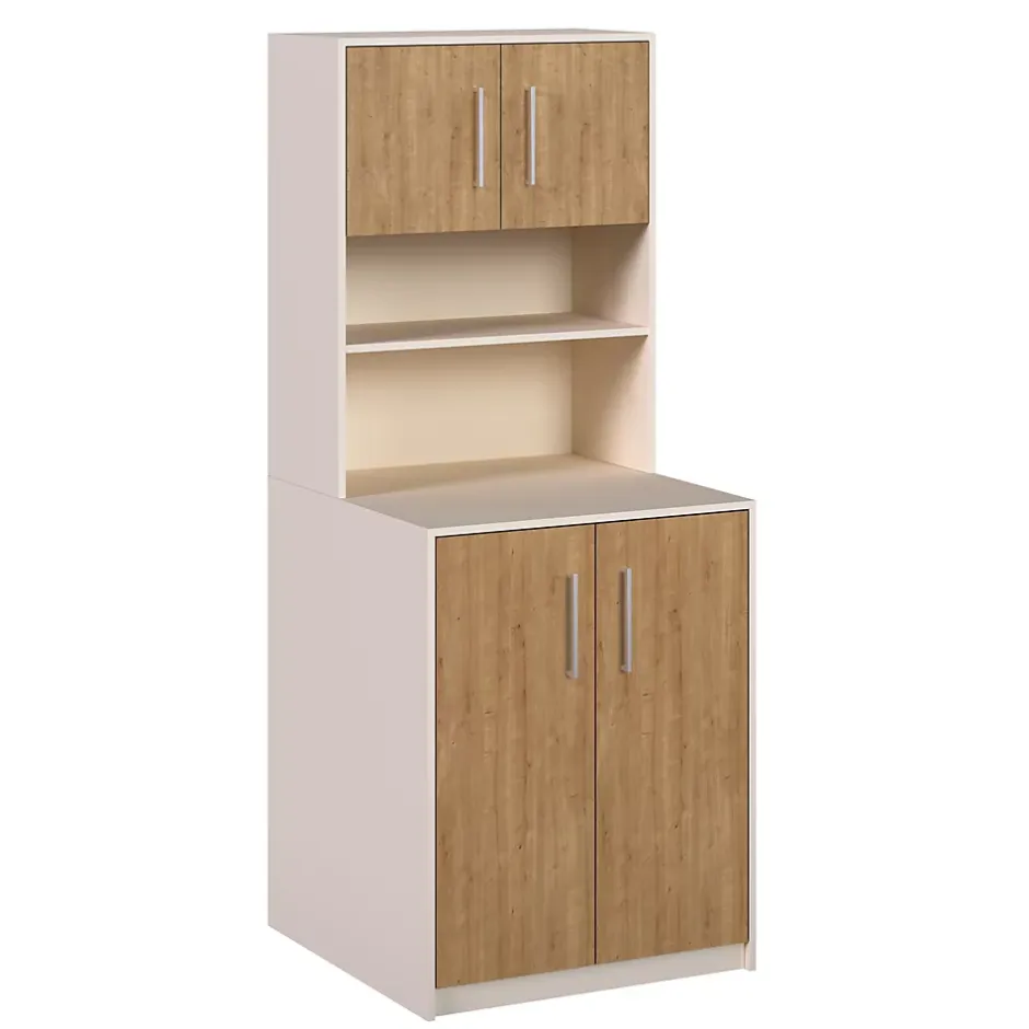 Randal Meuble machine à laver beige et effet bois l.73 x H.186 x P.75 cm, Luma