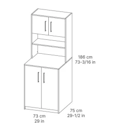 Randal Meuble machine à laver beige et effet bois l.73 x H.186 x P.75 cm, Luma