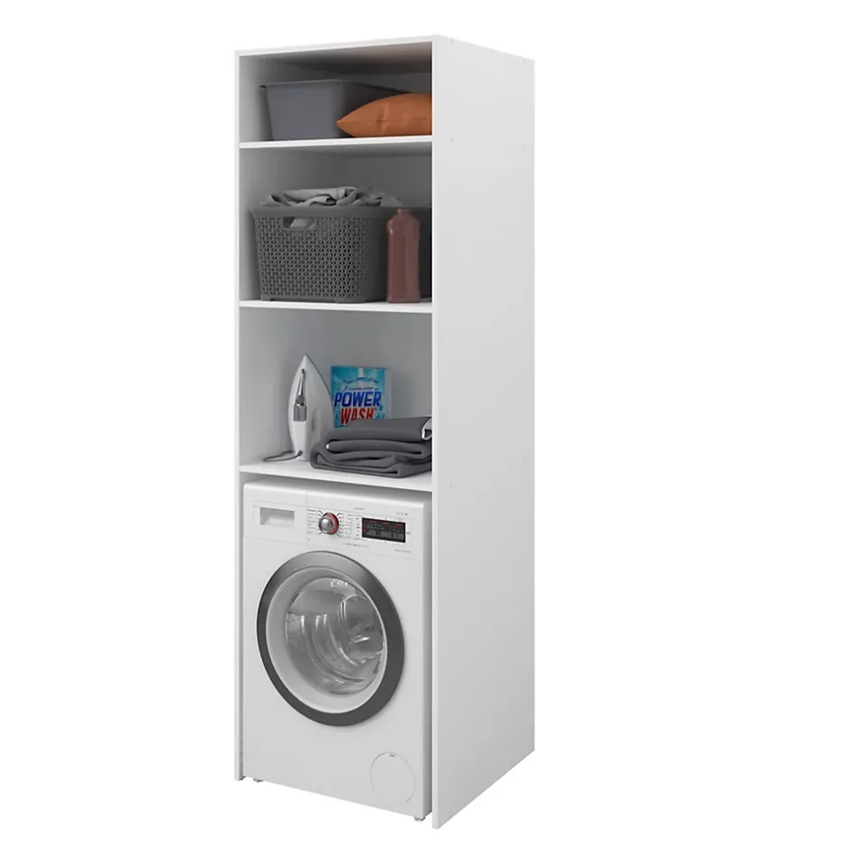 Parisot Meuble machine à laver Londy l.64,2 x H. 203,2 x P. 64,2 cm* Rangement Buanderie|Meuble Buanderie