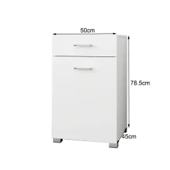 Ml-Design Meuble panier à linge salle de bain armoire toilette MDF mélamine 50x78,5x45 cm