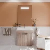 Cuisibane Meuble PMR ALTEA 70 cm avec plan vasque et miroir led ELEG Plus ht105