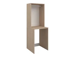 Vente-unique Meuble pour 2 machines à laver avec penderie et étagères - Naturel clair - H184 x L128 cm - ERKANO
