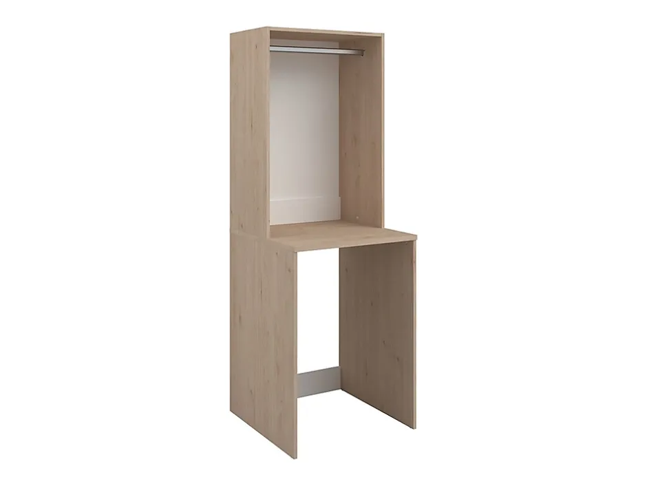 Vente-unique Meuble pour 2 machines à laver avec penderie et étagères - Naturel clair - H184 x L128 cm - ERKANO