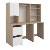 Vente-unique Meuble pour 2 machines à laver avec étagères, penderie et placards - Naturel clair et blanc - L176 x H184 x P66 cm - ERKANO* Meuble Buanderie