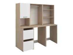 Vente-unique Meuble pour 2 machines à laver avec étagères, penderie et placards - Naturel clair et blanc - L176 x H184 x P66 cm - ERKANO* Meuble Buanderie