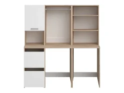 Vente-unique Meuble pour 2 machines à laver avec étagères, penderie et placards - Naturel clair et blanc - L176 x H184 x P66 cm - ERKANO* Meuble Buanderie