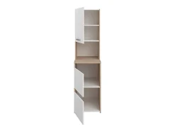 Vente-unique Meuble pour 2 machines à laver avec étagères, penderie et placards - Naturel clair et blanc - L176 x H184 x P66 cm - ERKANO* Meuble Buanderie