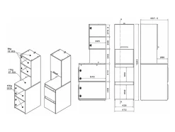 Vente-unique Meuble pour 2 machines à laver avec étagères, penderie et placards - Naturel clair et blanc - L176 x H184 x P66 cm - ERKANO* Meuble Buanderie