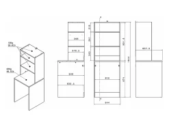 Vente-unique Meuble pour 2 machines à laver avec étagères, penderie et placards - Naturel clair et blanc - L176 x H184 x P66 cm - ERKANO* Meuble Buanderie