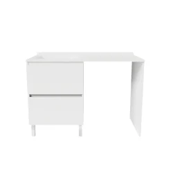 Cuisibane Meuble pour lave-linge IDEA, plan vasque déportée 124 cm x 65 cm- Blanc- Vasque à gauche