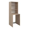 Vente-unique Meuble pour machine à laver avec étagères - Naturel clair - L65 x H184 cm - ERKANO