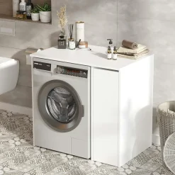 Pier Import Meuble pour machine à laver blanc avec rangement MARFA* Armoire De Salle De Bains