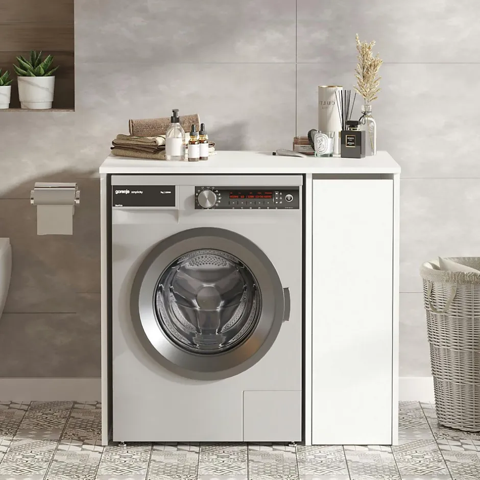 Pier Import Meuble pour machine à laver blanc avec rangement MARFA* Armoire De Salle De Bains