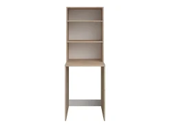 Vente-unique Meuble pour machine à laver avec étagères et placards - Naturel clair et blanc - L111 x H184 cm - ERKANO