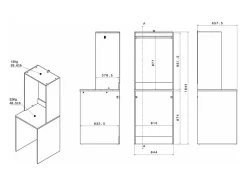Vente-unique Meuble pour machine à laver avec penderie - Naturel clair - L65 x H184 cm - ERKANO* Meuble Buanderie