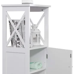 Mobili Rebecca Meuble pour Salle de Bains en MDF Blanc avec étagères Rebecca Mobili