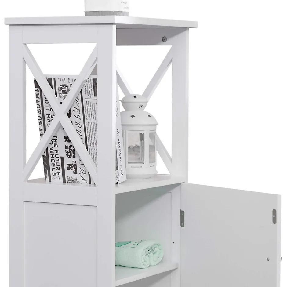 Mobili Rebecca Meuble pour Salle de Bains en MDF Blanc avec étagères Rebecca Mobili
