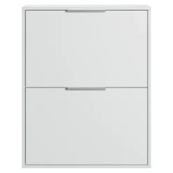 GoodHome Meuble rangement chaussures 2 niveaux blanc Pyrus l. 65 x H. 81 x P. 24,8 cm