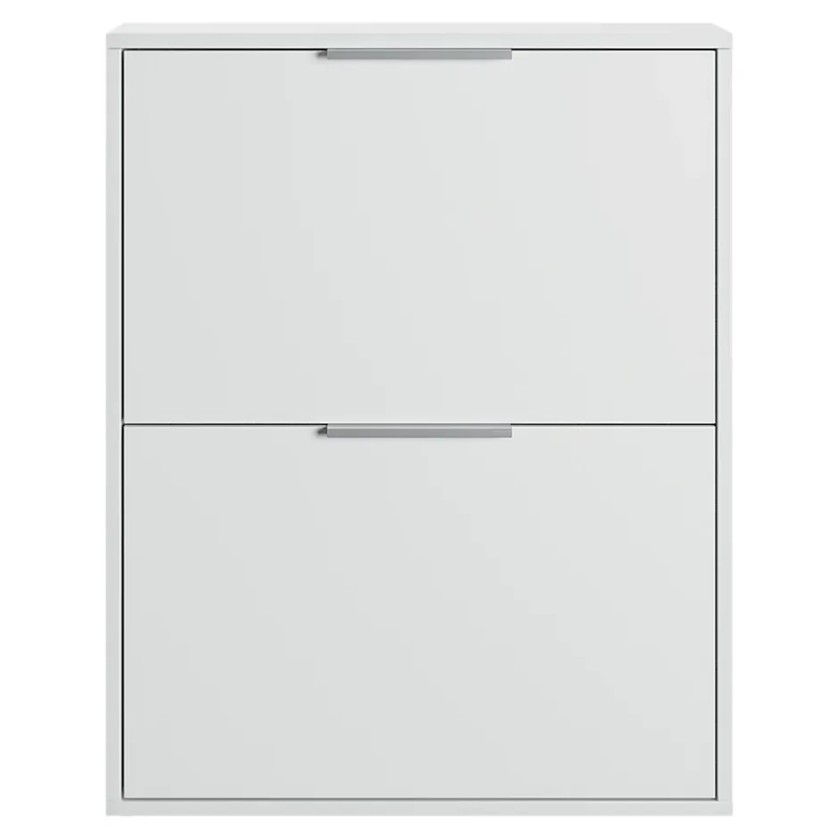 GoodHome Meuble rangement chaussures 2 niveaux blanc Pyrus l. 65 x H. 81 x P. 24,8 cm
