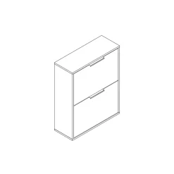 GoodHome Meuble rangement chaussures 2 niveaux blanc Pyrus l. 65 x H. 81 x P. 24,8 cm