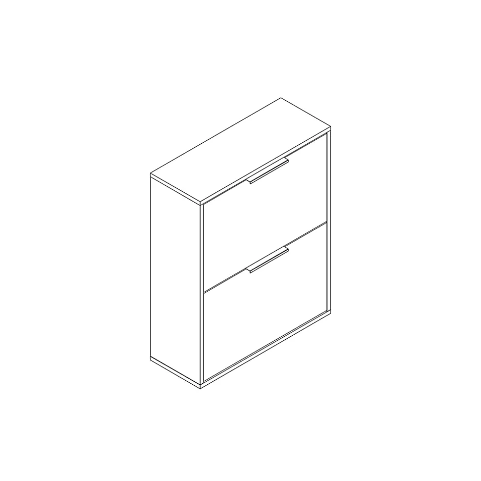 GoodHome Meuble rangement chaussures 2 niveaux blanc Pyrus l. 65 x H. 81 x P. 24,8 cm