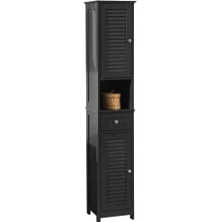 Sobuy Meuble Rangement Salle de Bain Armoire Haute Meuble Colonne, FRG236-DG,* Colonne De Salle De Bains|Meuble De Salle De Bains Faible Profondeur