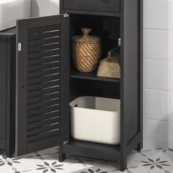 Sobuy Meuble Rangement Salle de Bain Armoire Haute Meuble Colonne, FRG236-DG,* Colonne De Salle De Bains|Meuble De Salle De Bains Faible Profondeur