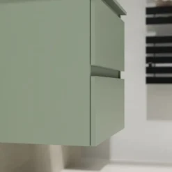 Planète Bain Meuble salle de bain 60 cm pour vasque à poser - Vert mat - A suspendre - Karaib 2