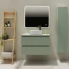 Planète Bain Meuble salle de bain 80 cm pour vasque à poser - Vert mat - A suspendre - Karaib 2* Meuble Vasque