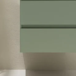 Planète Bain Meuble salle de bain 80 cm pour vasque à poser - Vert mat - A suspendre - Karaib 2* Meuble Vasque