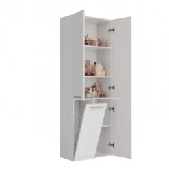 3xE Living Meuble salle de bain, 174 x 30 x 60 cm, blanc mat, blanc brillant* Armoire De Salle De Bains