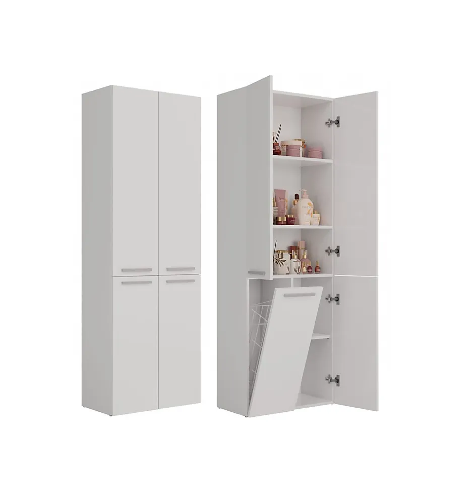 3xE Living Meuble salle de bain, 174 x 30 x 60 cm, blanc mat