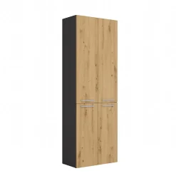 3xE Living Meuble salle de bain, 174 x 30 x 60 cm, antracite, chêne artisan* Armoire De Salle De Bains