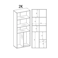 3xE Living Meuble salle de bain, 174 x 30 x 60 cm, antracite, chêne artisan* Armoire De Salle De Bains