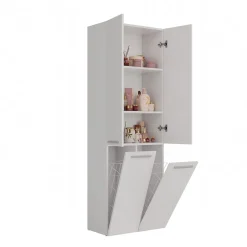 3xE Living Meuble salle de bain, 174 x 30 x 60 cm, blanc mat* Armoire De Salle De Bains