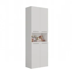 3xE Living Meuble salle de bain, 174 x 30 x 60 cm, blanc mat* Armoire De Salle De Bains