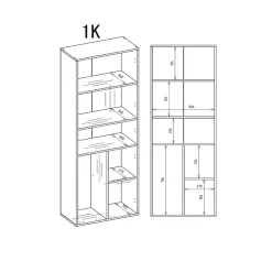 3xE Living Meuble salle de bain, 174 x 30 x 60 cm, blanc mat* Armoire De Salle De Bains