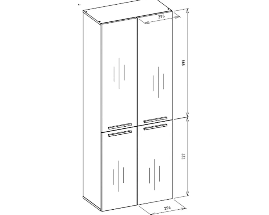 3xE Living Meuble salle de bain, 174 x 30 x 60 cm, antracite, chêne artisan
