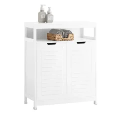 Sobuy Meuble Salle de Bain Armoire avec 2 Portes, étagères Réglables, BZR121-W,* Armoire De Salle De Bains