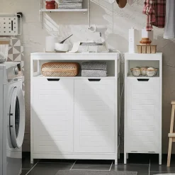 Sobuy Meuble Salle de Bain Armoire avec 2 Portes, étagères Réglables, BZR121-W,* Armoire De Salle De Bains