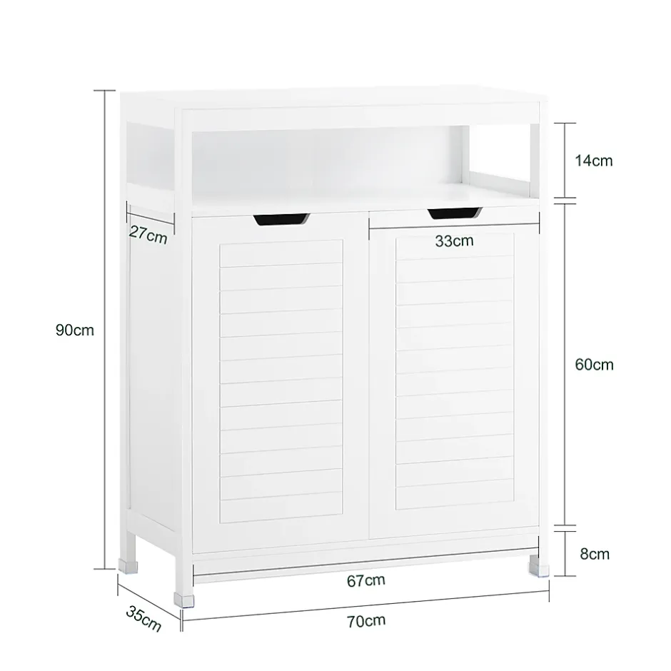 Sobuy Meuble Salle de Bain Armoire avec 2 Portes, étagères Réglables, BZR121-W,* Armoire De Salle De Bains