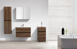 Stano Meuble salle de bain design simple vasque SIENA largeur 80 cm noyer
