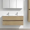 Stano Meuble salle de bain design double vasque SIENA largeur 120 cm chêne clair texture