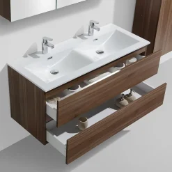 Stano Meuble salle de bain design double vasque SIENA largeur 120 cm noyer* Meuble Vasque
