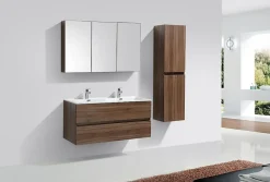 Stano Meuble salle de bain design double vasque SIENA largeur 120 cm noyer* Meuble Vasque