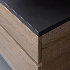 Kiamami Valentina Meuble Salle De Bain En Chêne Naturel 120Cm Avec Miroir 120X60 - Sole* Ensemble Meuble De Salle De Bains