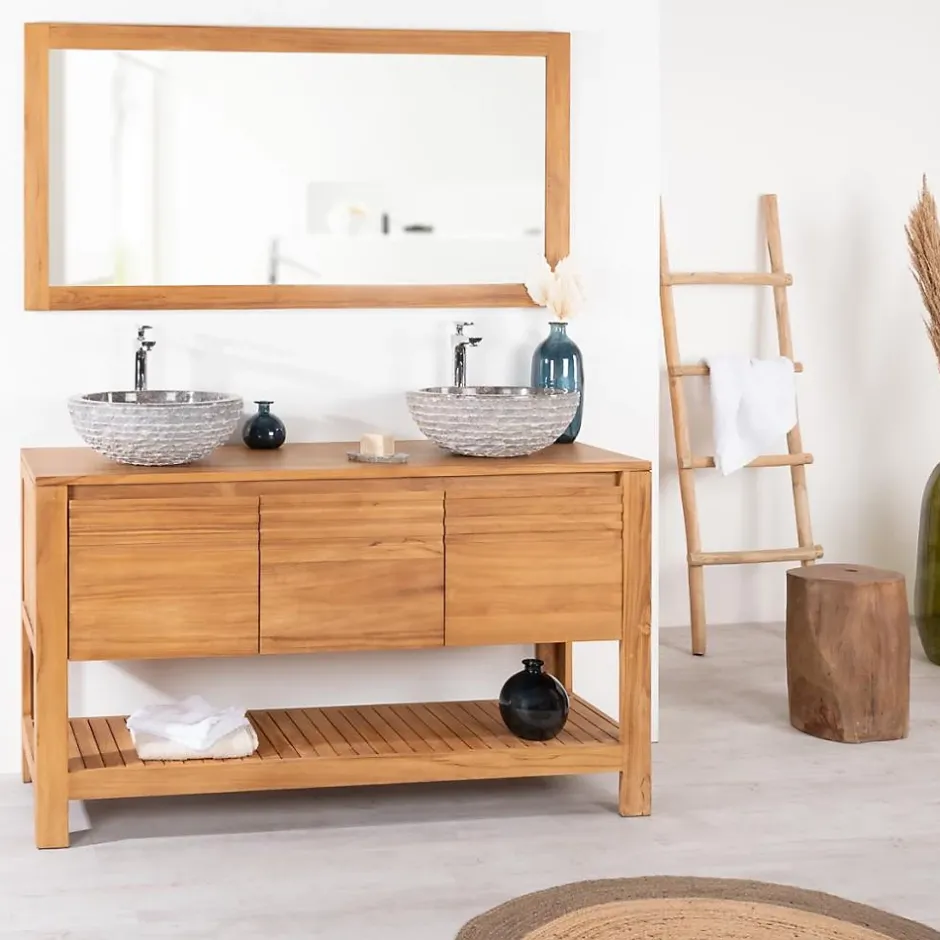 Wanda Collection Meuble salle de bain en teck Megève 140 cm